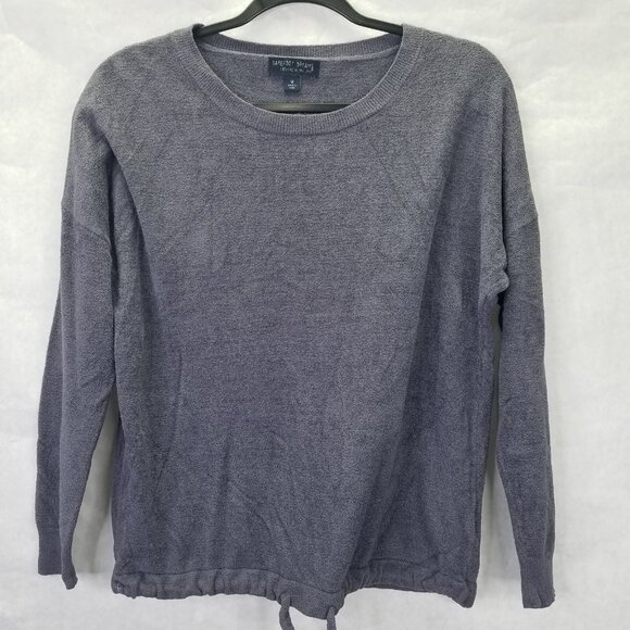 Barefoot Dreams Sweater M CozyChic Ultra Lite Slouchy Pullover Lounge Grey Purpl - Picture 2 of 13